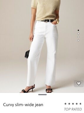 J.Crew ‘96 Curvy Slim Wide Leg White Ankle-Crop Jeans